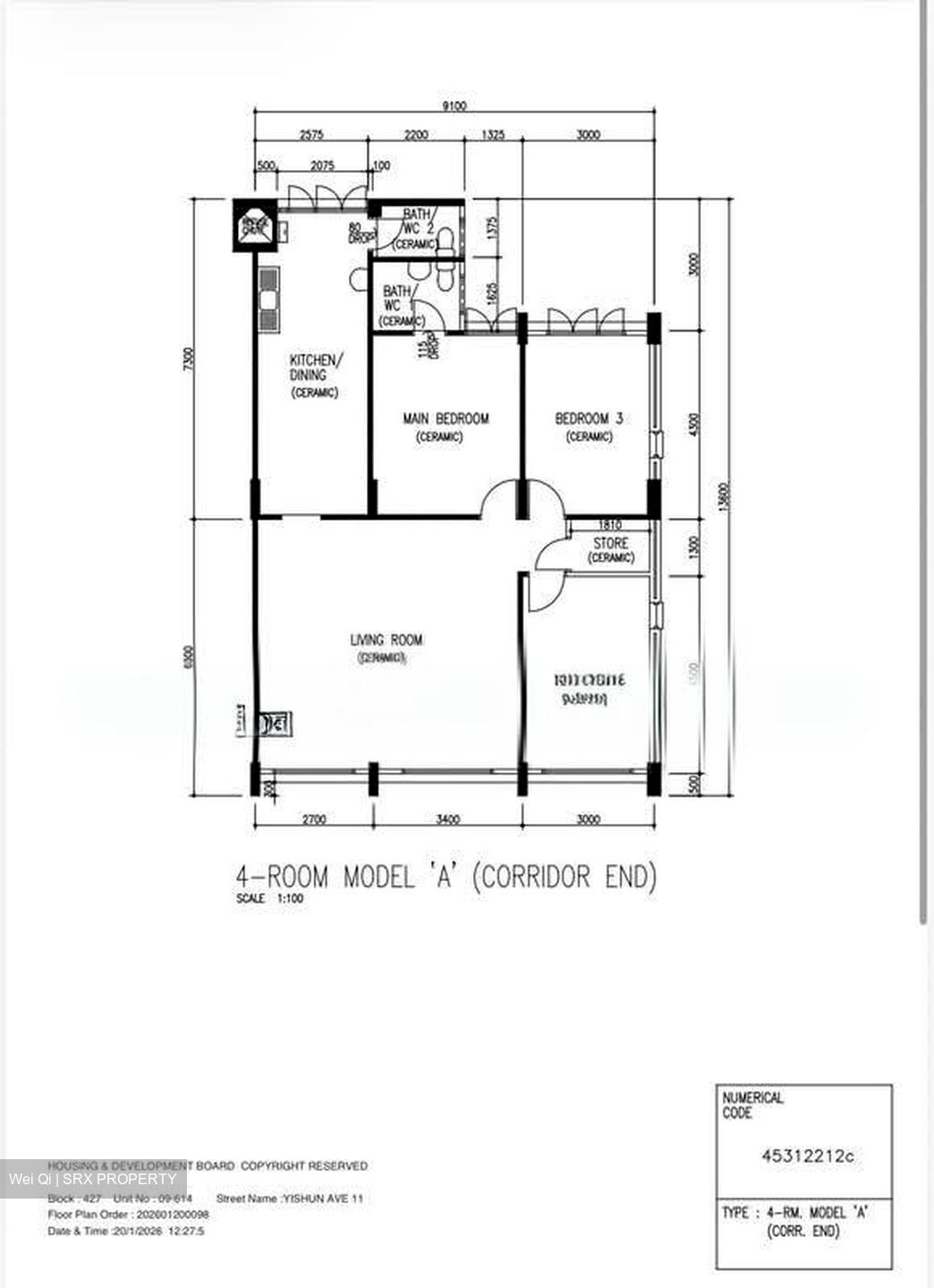 Blk 427 Yishun Avenue 11 (Yishun), HDB 4 Rooms #590659801